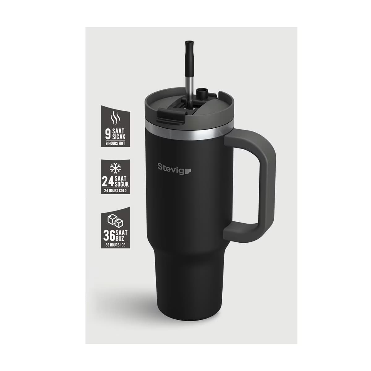 Stevig 2 Moods Termos 900 ml ST-236 Black - Gratis