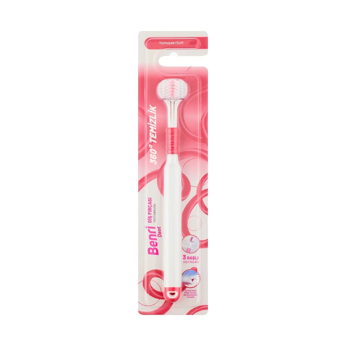 Benri Dent Komple Diş Fırçası Pembe (Yumuşak) - Gratis