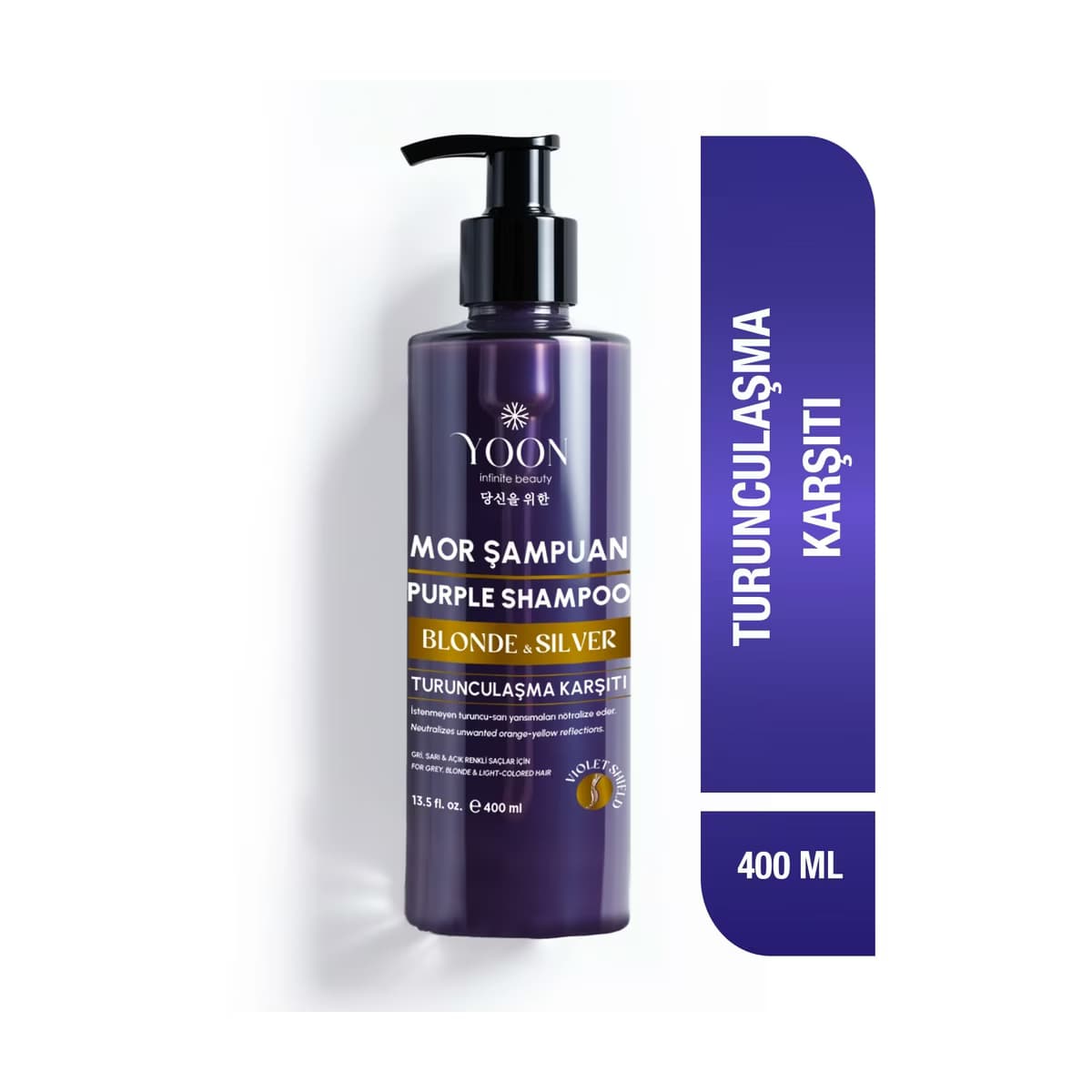 Yoon Turunculaşma Karşıtı Mor Şampuan 400 ml (Sarı, Gri, Platin Saçlara Özel Renk Koruyucu) - Gratis