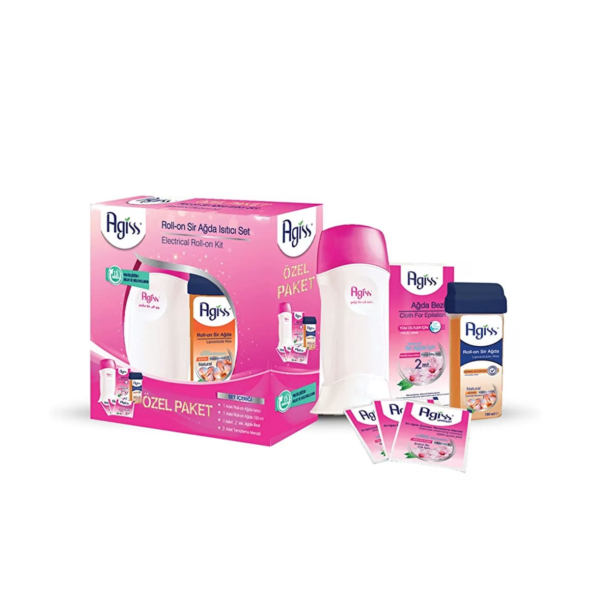Agiss Roll-On Sir Ağda Isıtıcılı Pratik Set - Gratis