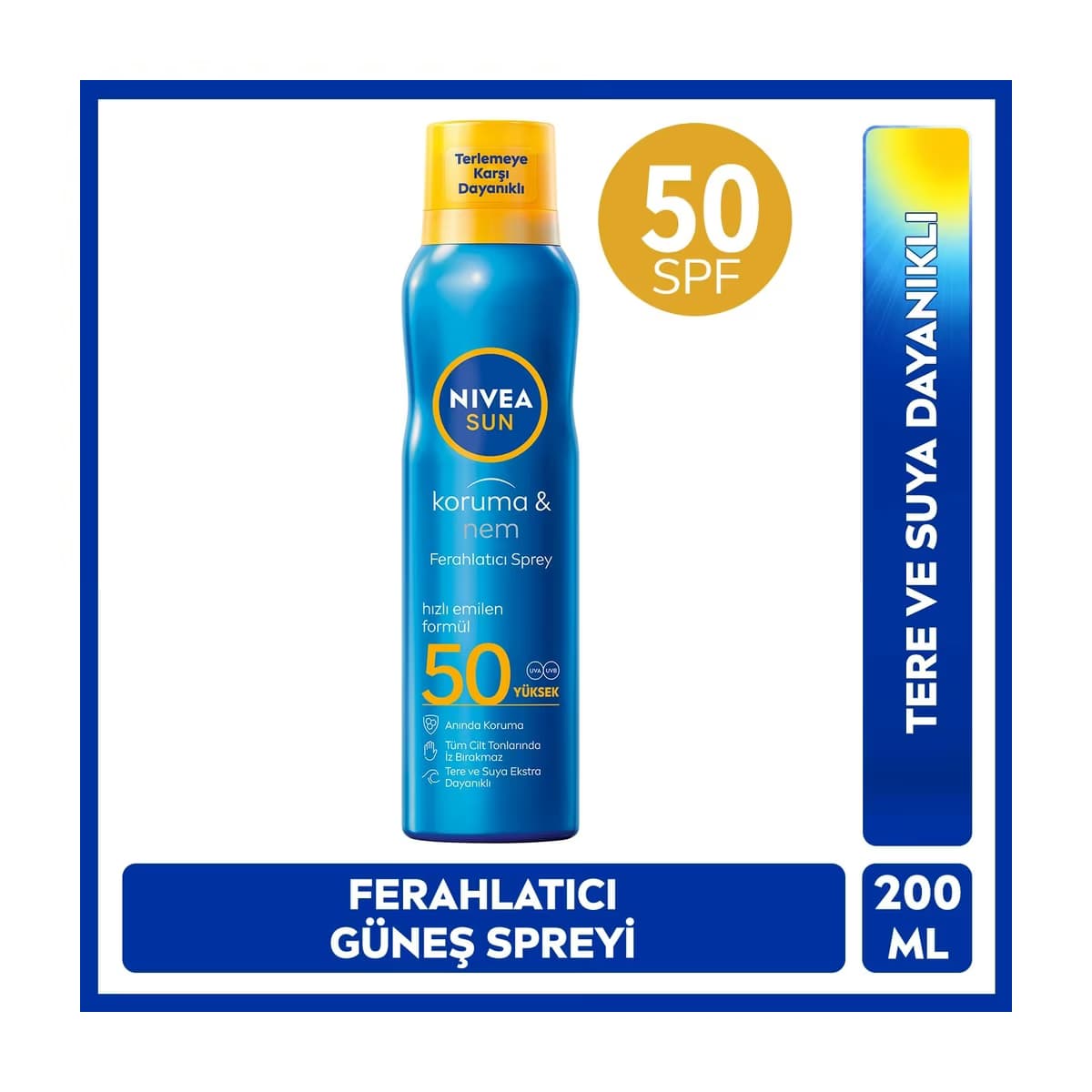Nivea Sun SPF50 Güneş Koruyucu ve Ferahlatıcı Vücut Spreyi 200 ml - Gratis