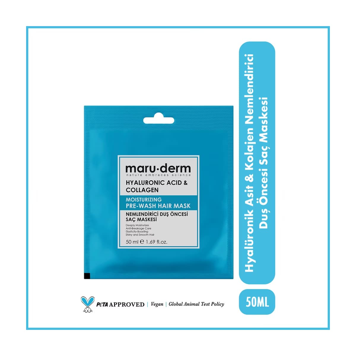Maruderm Hyalüronik Asit & Kolajen Nemlendirici Duş Öncesi Saç Maskesi 50 ml - Gratis