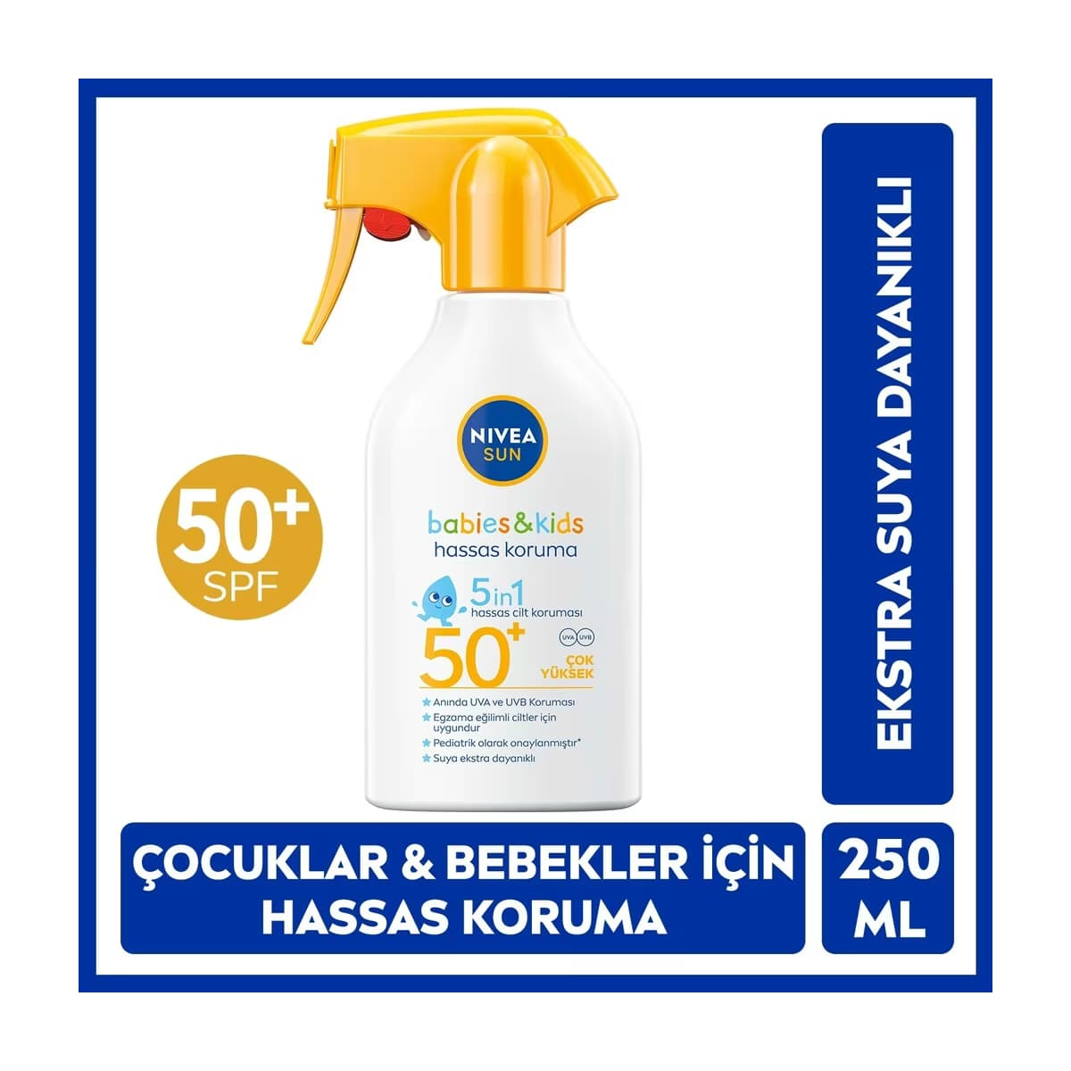 Nivea Sun 50+SPF Bebek ve Çocuklar İçin Güneş Koruyucu Vücut Spreyi 250 ml - Gratis