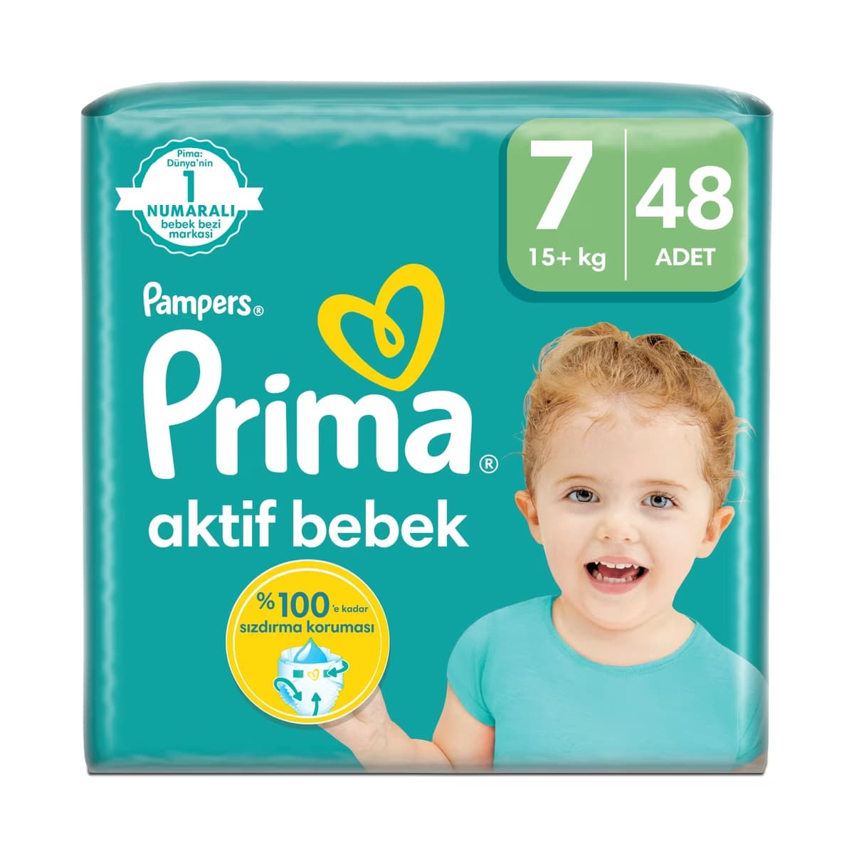Prima Pampers Bebek Bezi Aktif Bebek 7 Beden 48 Adet XXL Mega Fırsat Paketi - Gratis