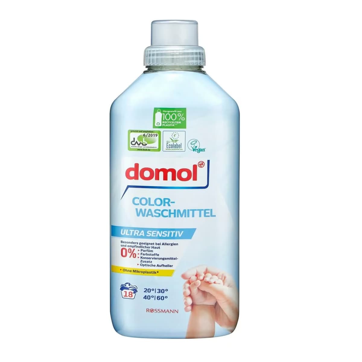 Domol Eco Çamaşır Deterjanı, Hassas Ciltlere Özel 16 Yıkama 1000 ml
