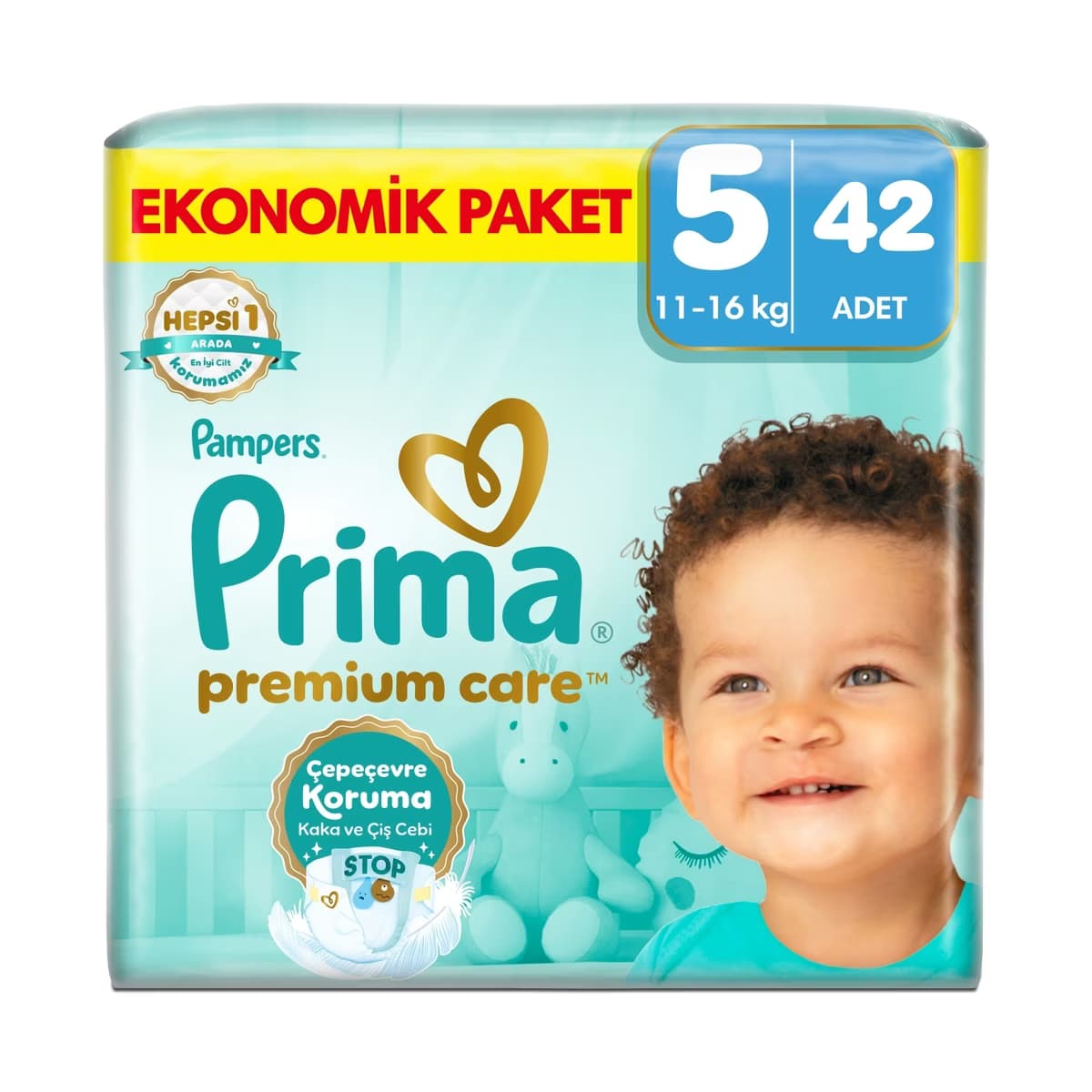 Prima Pampers Bebek Bezi Premium Care 5 Numara 42 Adet Ekonomik Paket - Gratis
