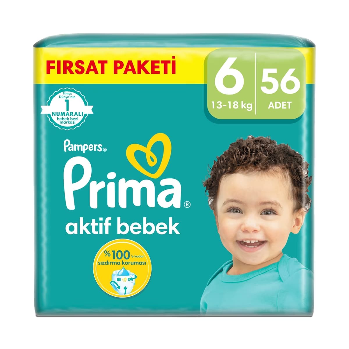 Prima Pampers Bebek Bezi Aktif Bebek 6 Beden 56 Adet Ekstra Large Mega Fırsat Paketi - Gratis