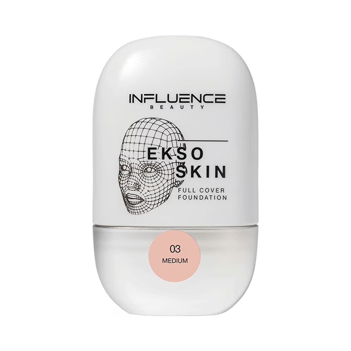 Influence Beauty Full Cover Fondöten Ekso Skin 03 Honey - High-Coverage Foundation for Flawless Complexion - Gratis