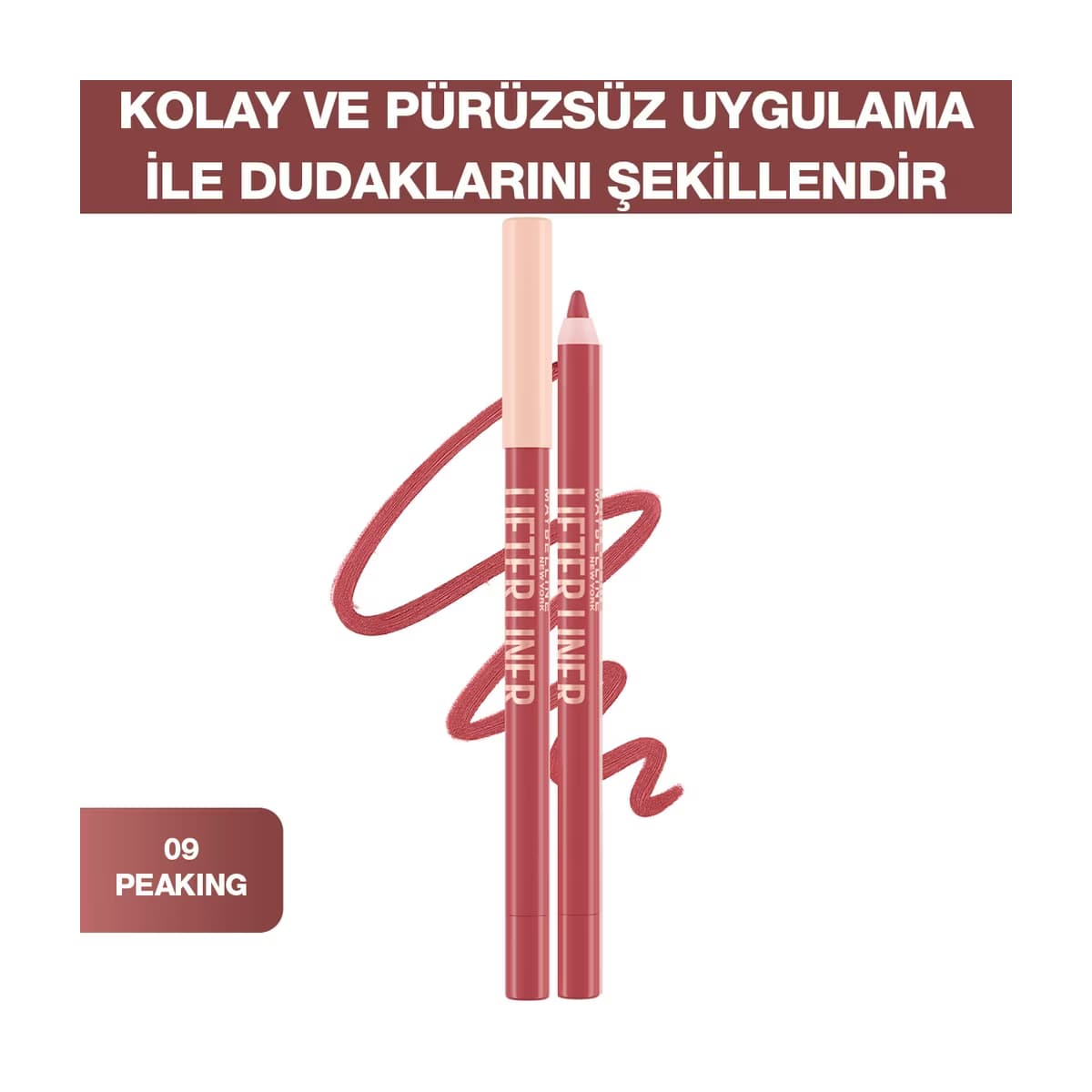 Maybelline New York Lifter Liner Dudak Kalemi 09 Peaking - Gratis