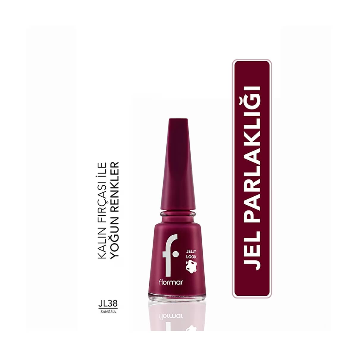 Flormar Jelly Look Yoğun Pigmentli ve Jel Görünümlü Oje JL38 Sangria - Gratis