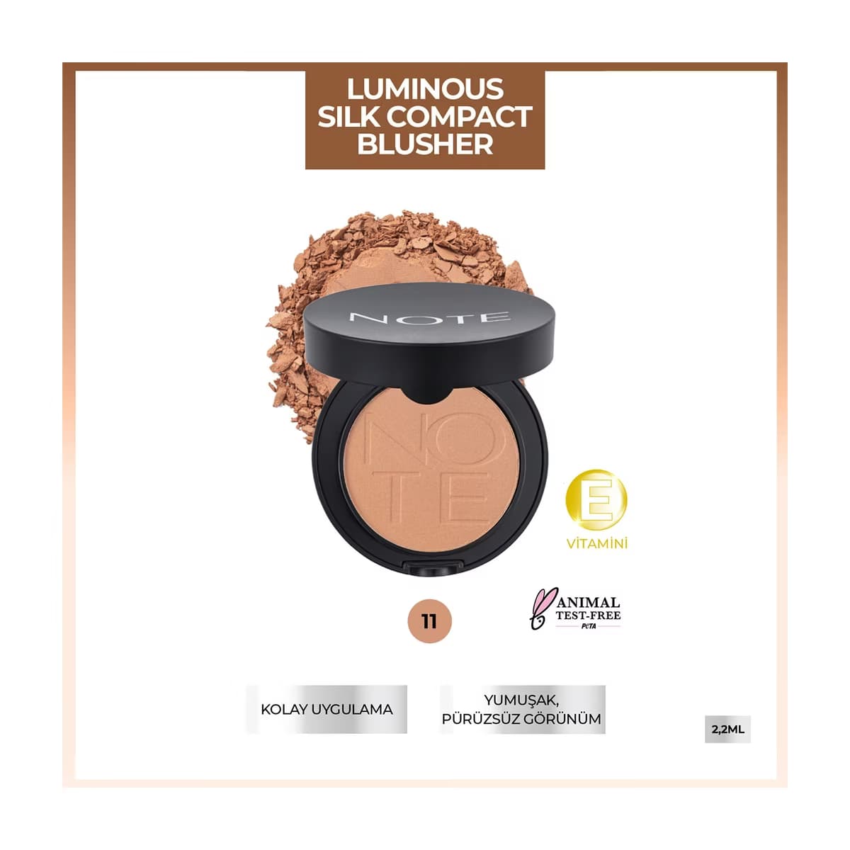 Note Luminous Silk Compact Blusher Allık 11 Sunset - Gratis