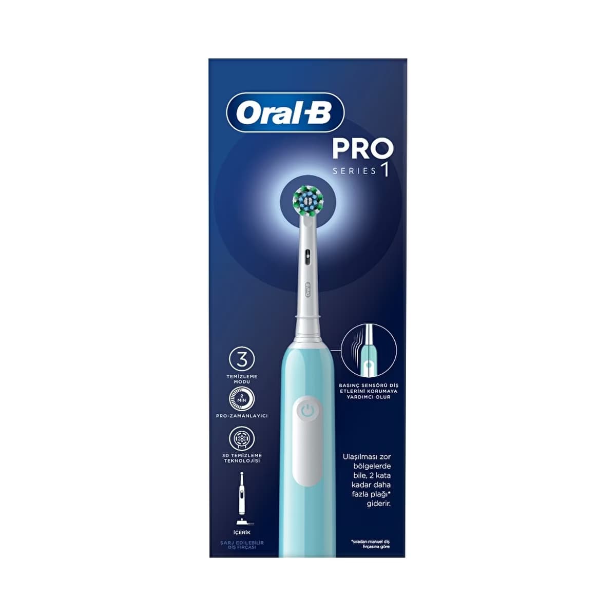Oral-B Pro Series 1 Mavi Elektrikli Diş Fırçası + Diş Fırçası Başlığı - Gratis