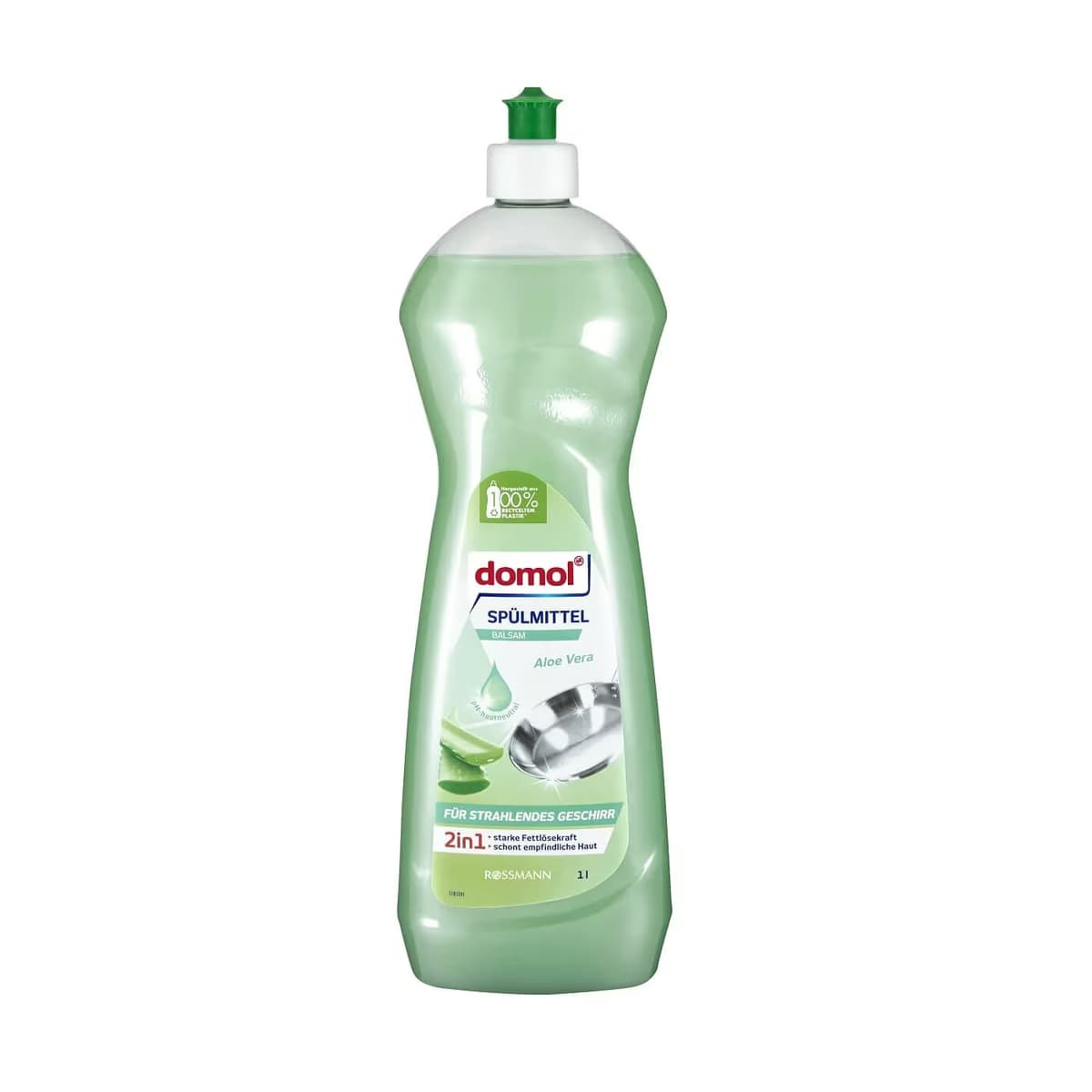 Domol Bulaşık Deterjanı, Balsam Aloa Veralı, Yüksek Yağ Çözme Gücü, Elde Yıkama 1000 ml