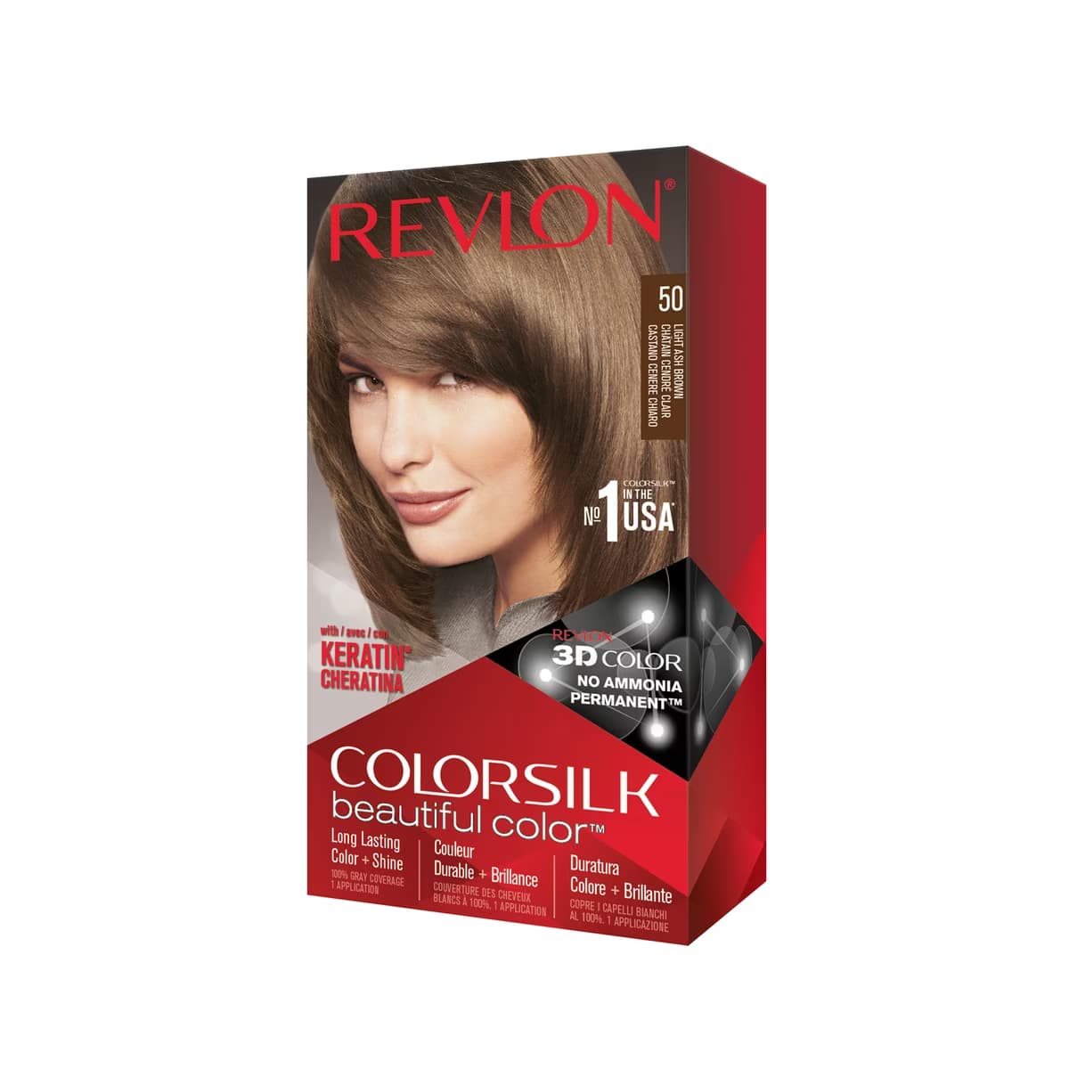 Revlon ColorSilk Beautiful Color Saç Boyası 50 Açık Küllü Kahve - Gratis
