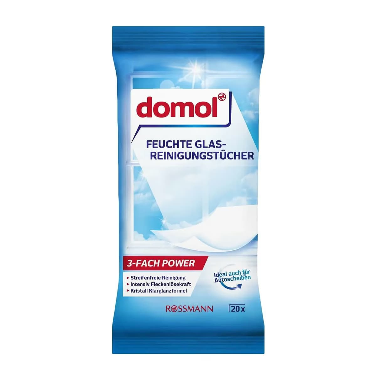 Domol Islak Temizlik Bezi Cam ve Parlak Yüzeyler İçin 20 adet