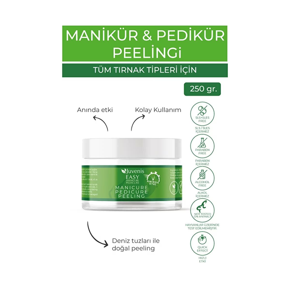 Juvenis Easy Manikür Pedikür Peelingi 250 gr - Gratis