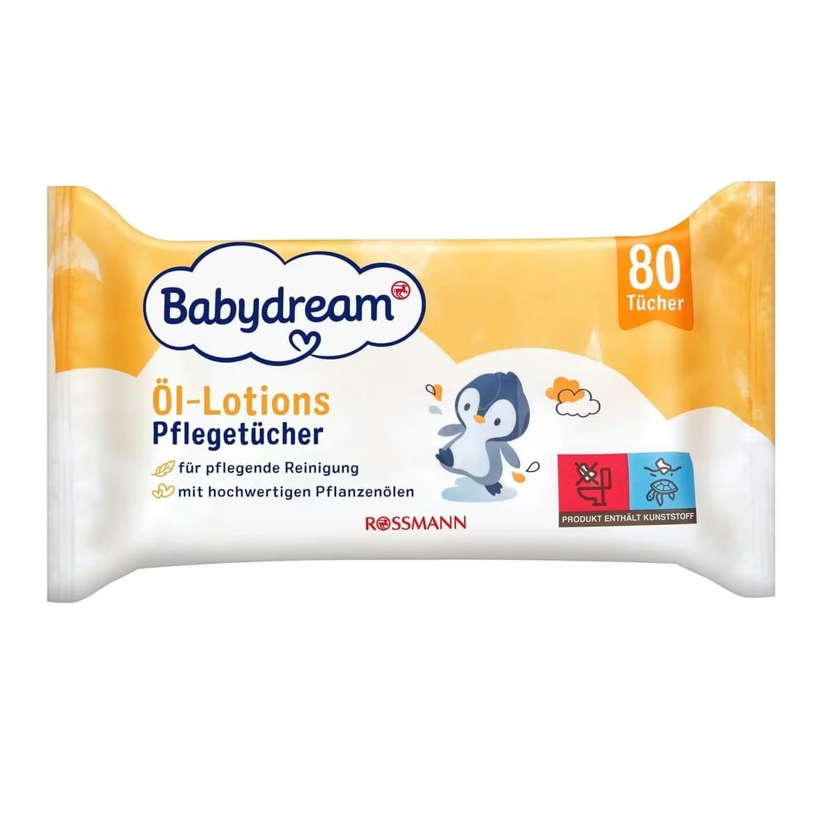 Babydream Bebek Islak Mendil Yağlı ve Losyonlu, Bitkisel Yağ ve Biberiye Özlü 80'li