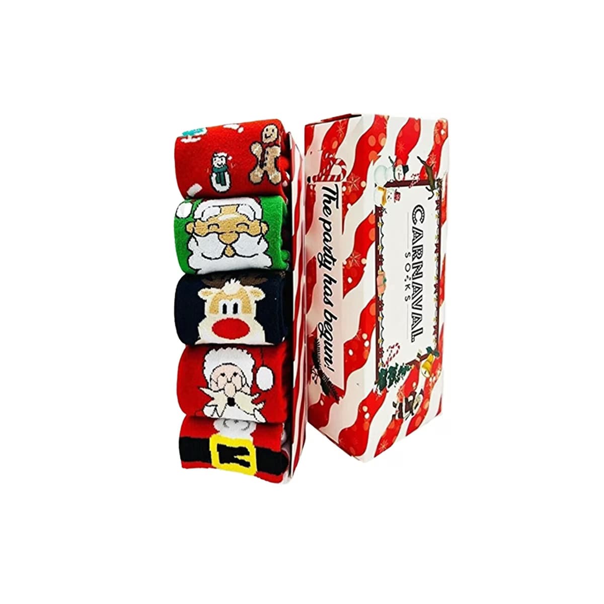 Carnaval Socks 5'li Yılbaşı Hediye Havlu Çorap Seti - Gratis