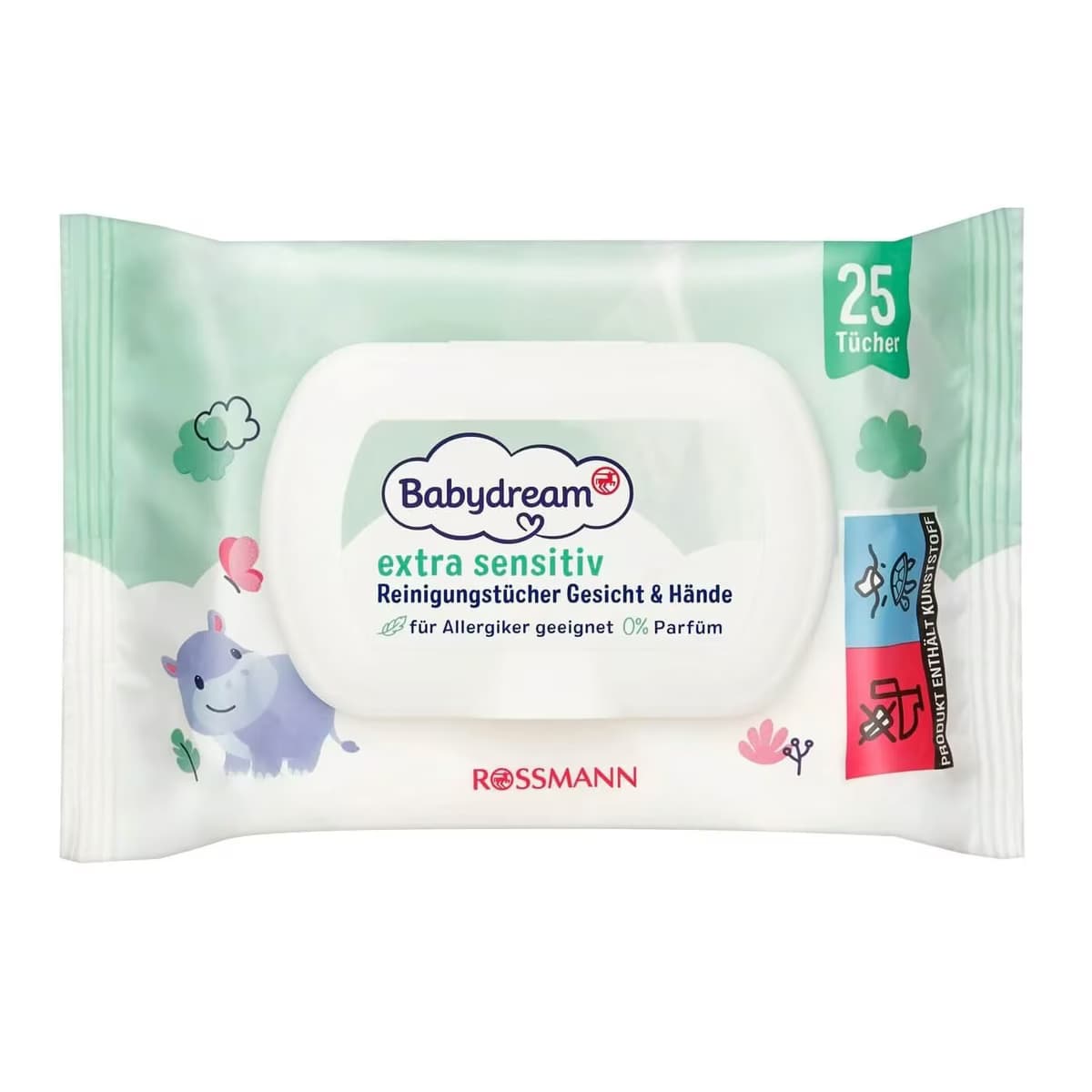 Babydream Bebek Islak Mendil Çok Hassas Cilt, Yüz ve Ellere Özel, Aloe Veralı 25'li
