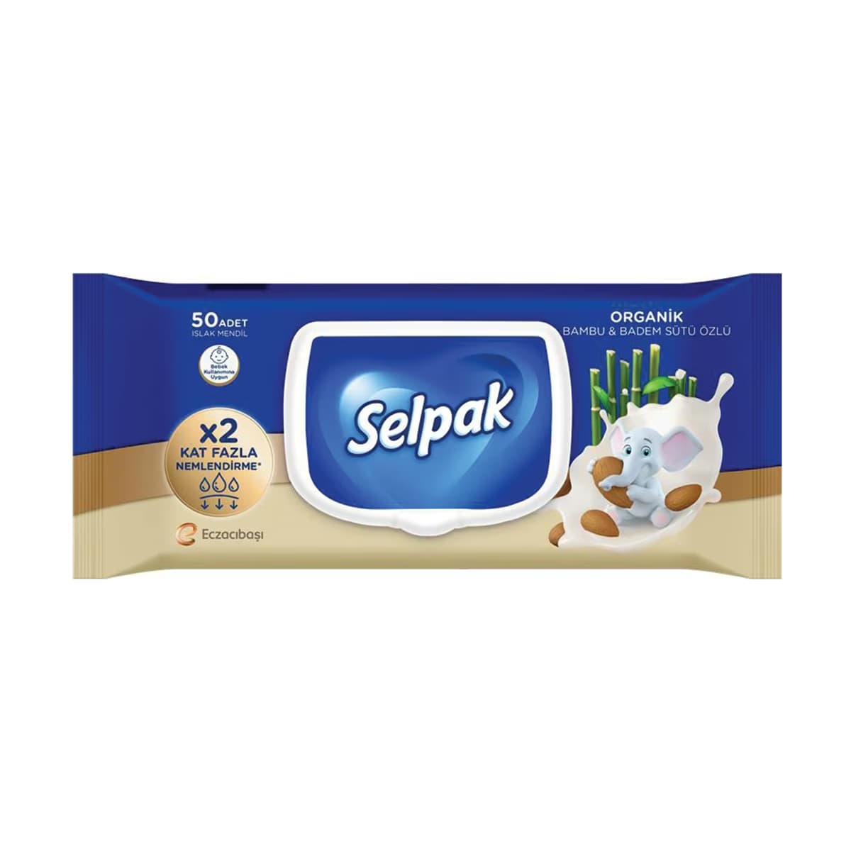 Selpak Organik Bambu ve Badem Sütlü Islak Mendil 50 Adet - Gratis