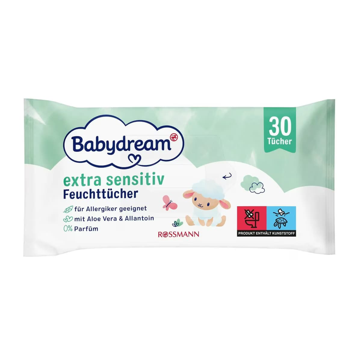 Babydream Bebek Islak Mendil Çok Hassas Cilt, Aloe Veralı 30'lu