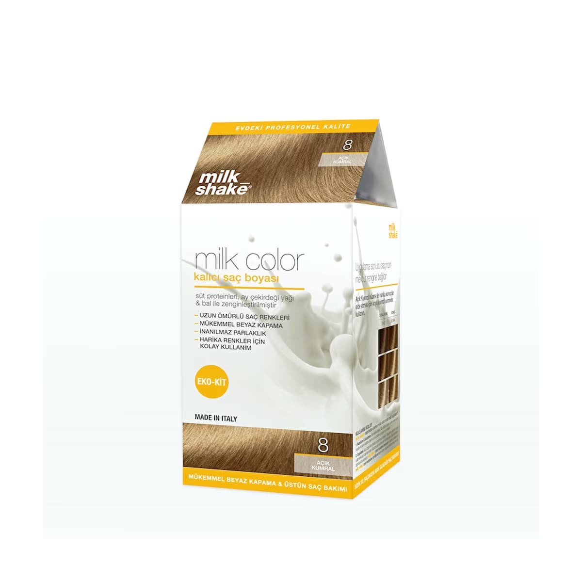 milk_shake Milk Color Eko Kalıcı Saç Boyası Seti 8 Açık Kumral - Gratis