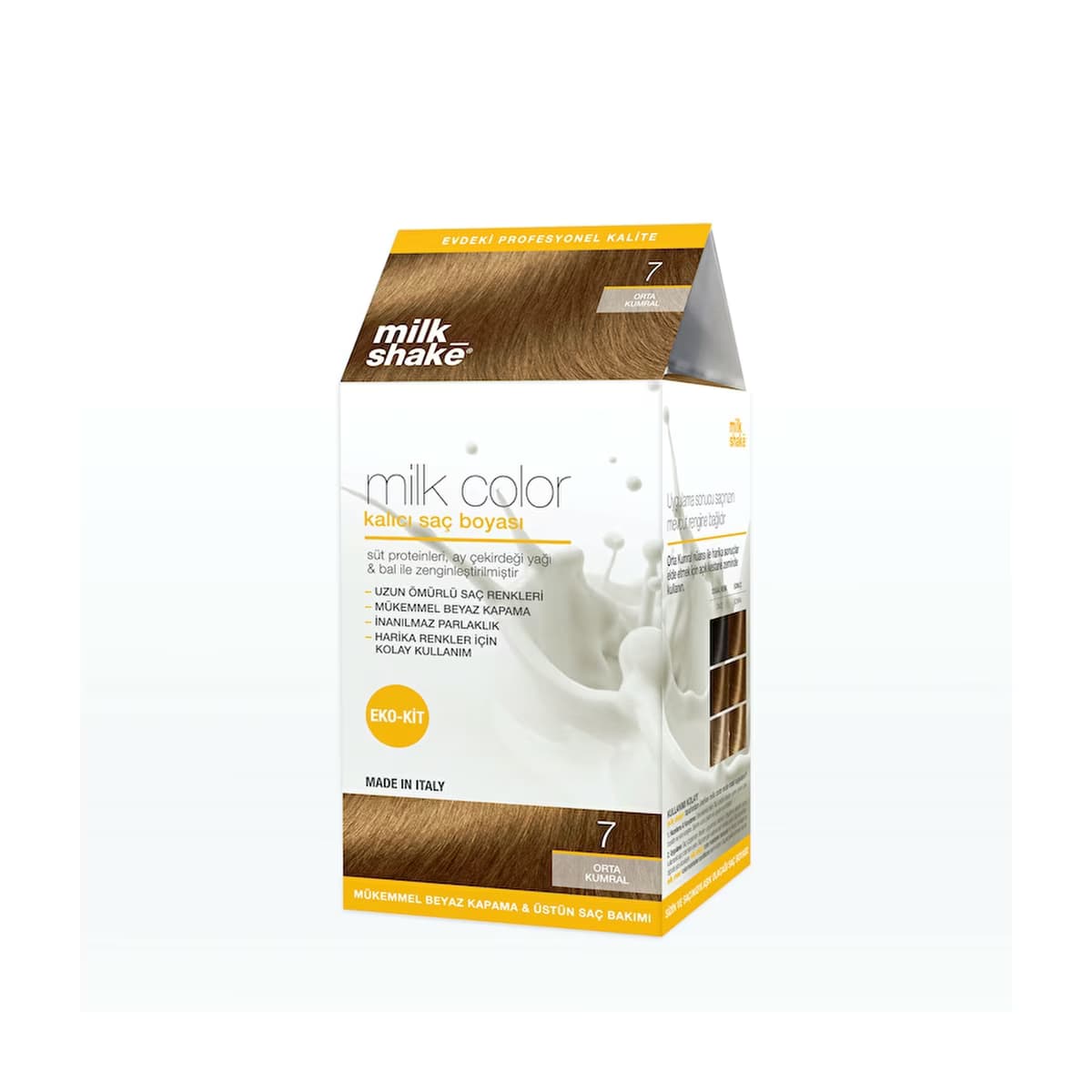 milk_shake Milk Color Eko Kalıcı Saç Boyası Seti 7 Orta Kumral - Gratis