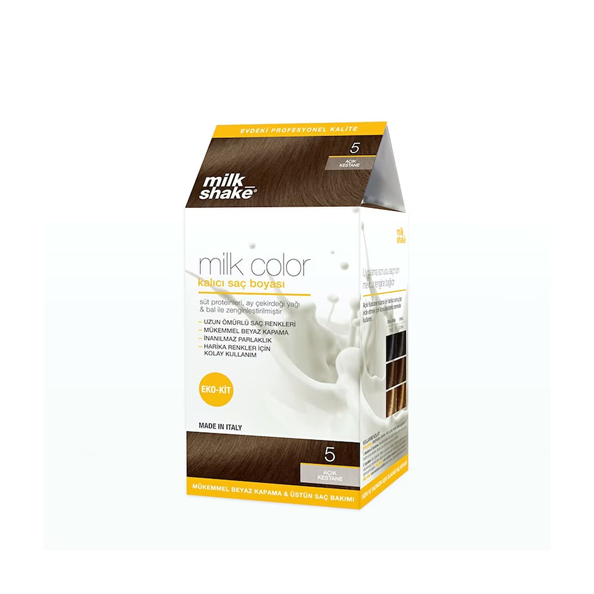 milk_shake Milk Color Eko Kalıcı Saç Boyası Seti 5 Açık Kestane - Gratis
