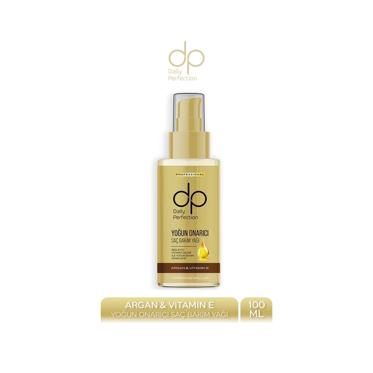 Dp Daily Perfection Argan Yağlı ve E Vitaminli Yoğun Onarıcı Saç Bakım Yağı 100 ml - Gratis