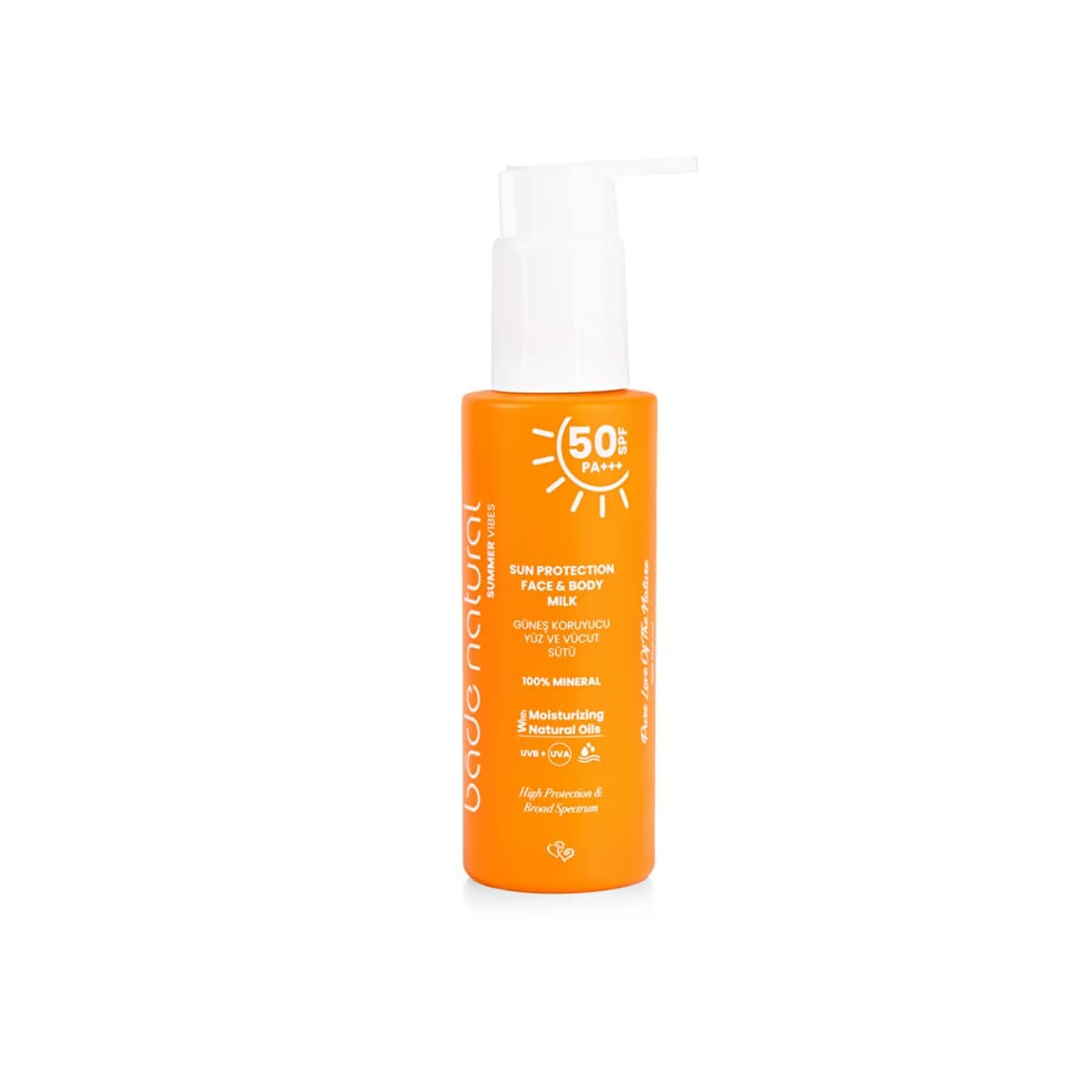 Bade Natural 50 SPF Güneş Koruyucu Yüz ve Vücut Sütü 100 ml - Gratis