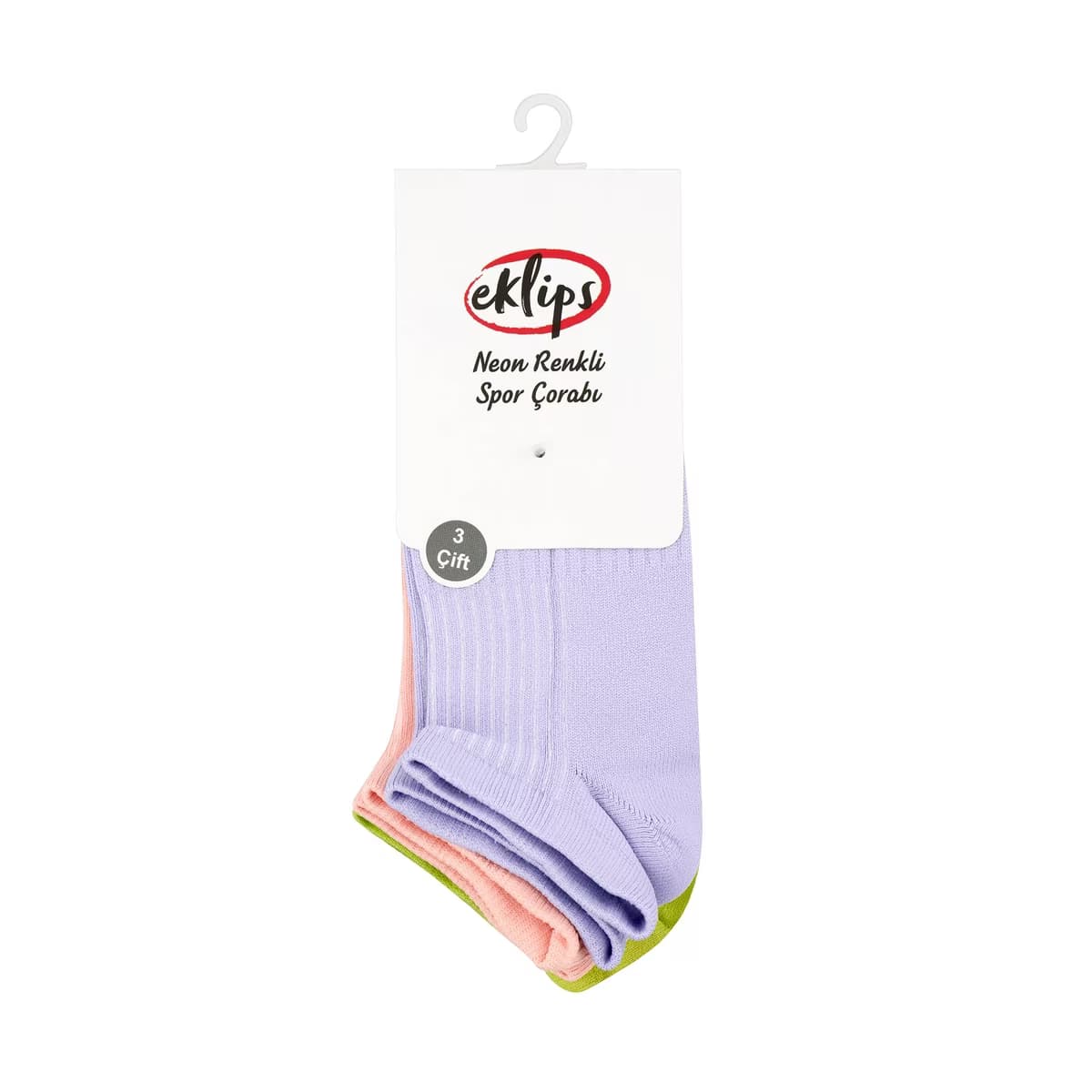 Eklips Renkli Spor Çorabı 3'lü - Gratis