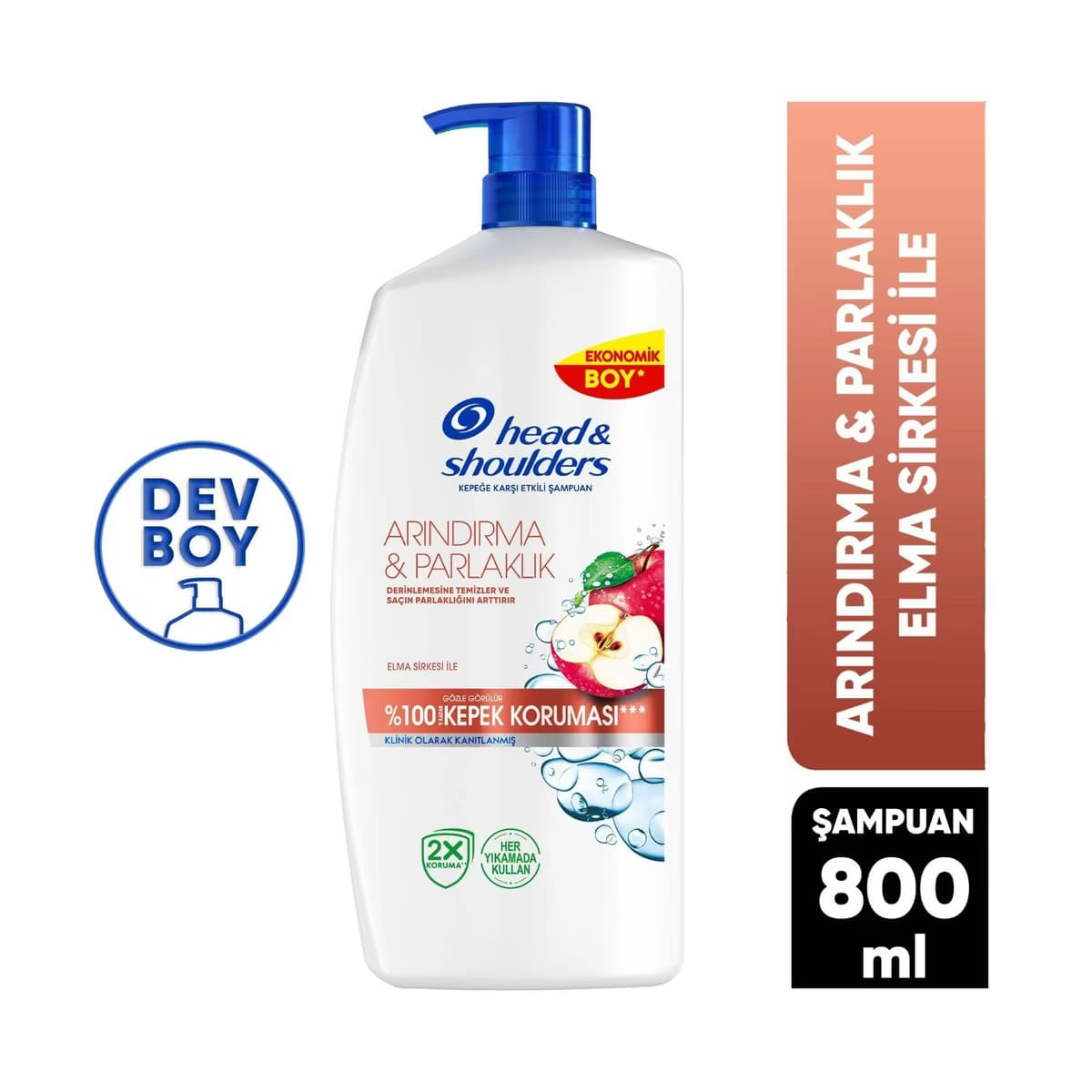 Head & Shoulders Arındırma ve Parlaklık Elma Sirkeli Şampuan 800 ml - Gratis