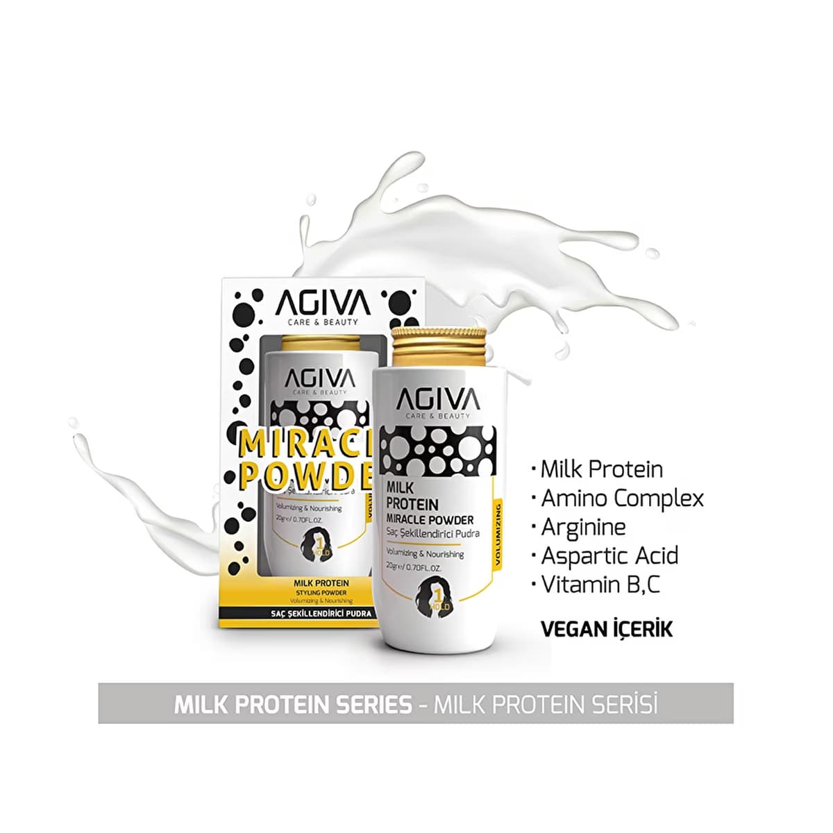 Agiva Milk Protein Miracle Saç Pudrası 20 gr - Gratis