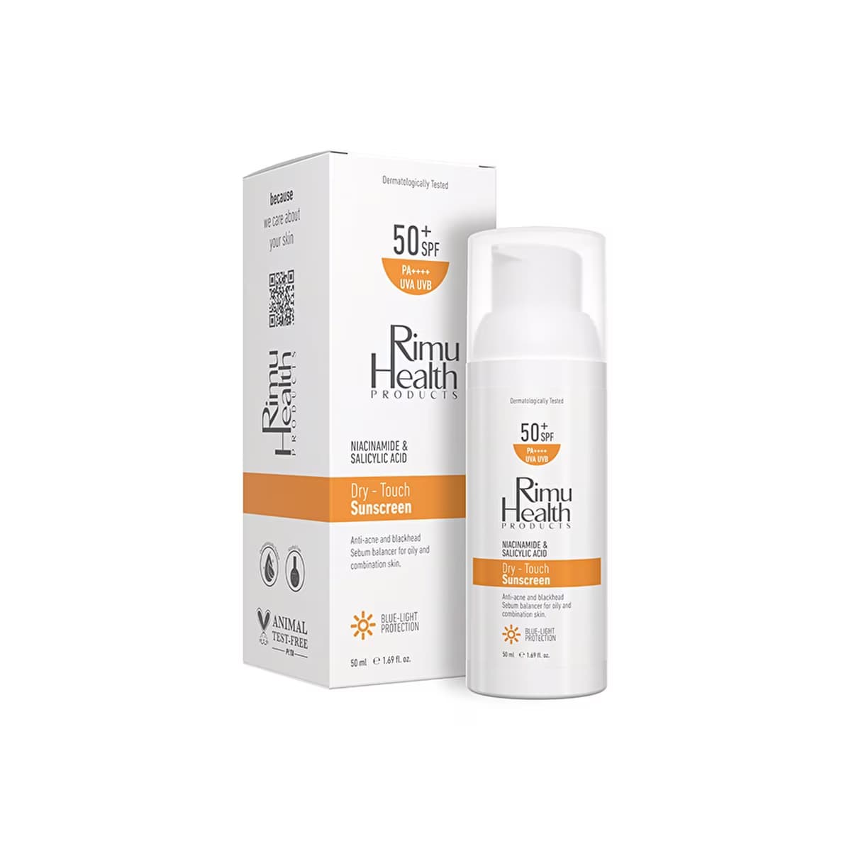 Rimu Health Yağlı & Karma Ciltler İçin Siyah Nokta ve Akne Karşıtı Güneş Kremi 50 ml (Niacinamide - Salicylic Acid) - Gratis
