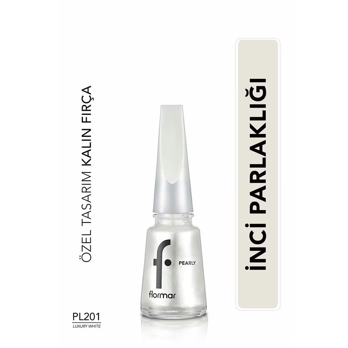 Flormar Pearly Yarı Transparan & Parlak Bitişli Sedefli Oje No: 201 Luxury White