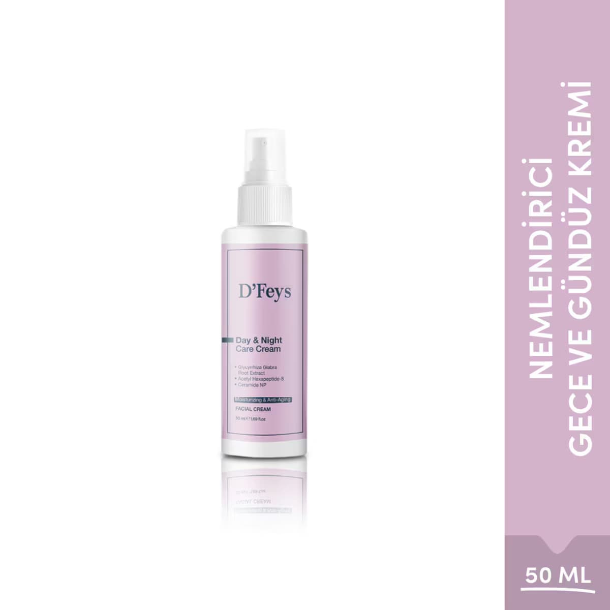 D'Feys Nemlendirici & Yaşlanma Karşıtı Gündüz - Gece Bakım Yüz Kremi 50 ml