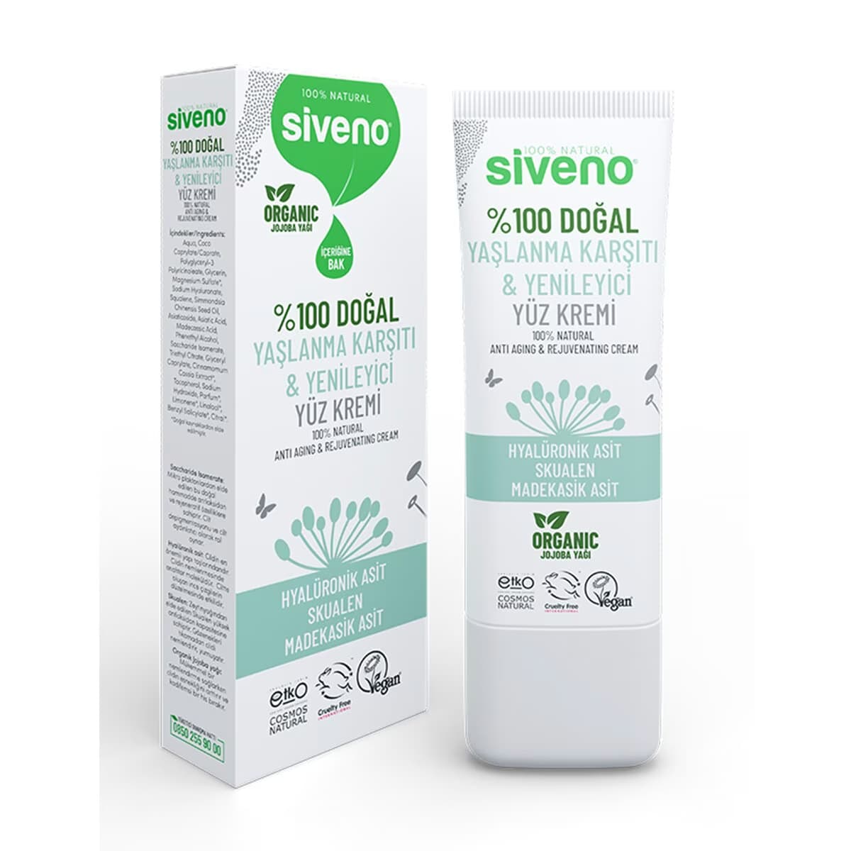 Siveno %100 Doğal Yaşlanma Karşıtı Yüz Kremi 30 ml