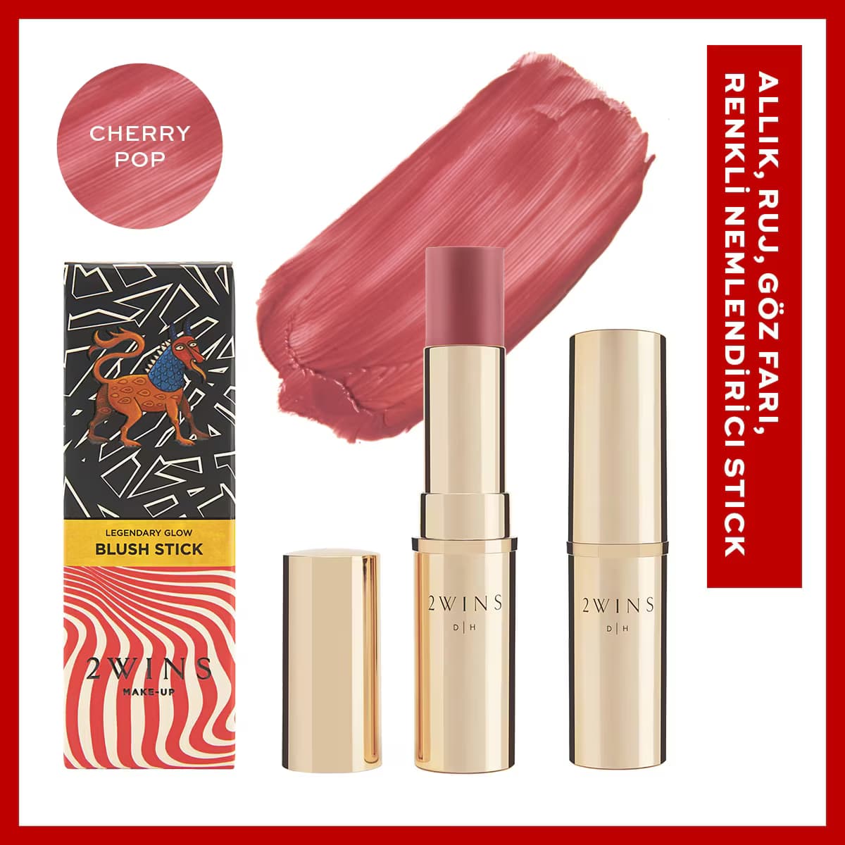 2Wins Beauty Legendary Blush Stick Cherry Pop