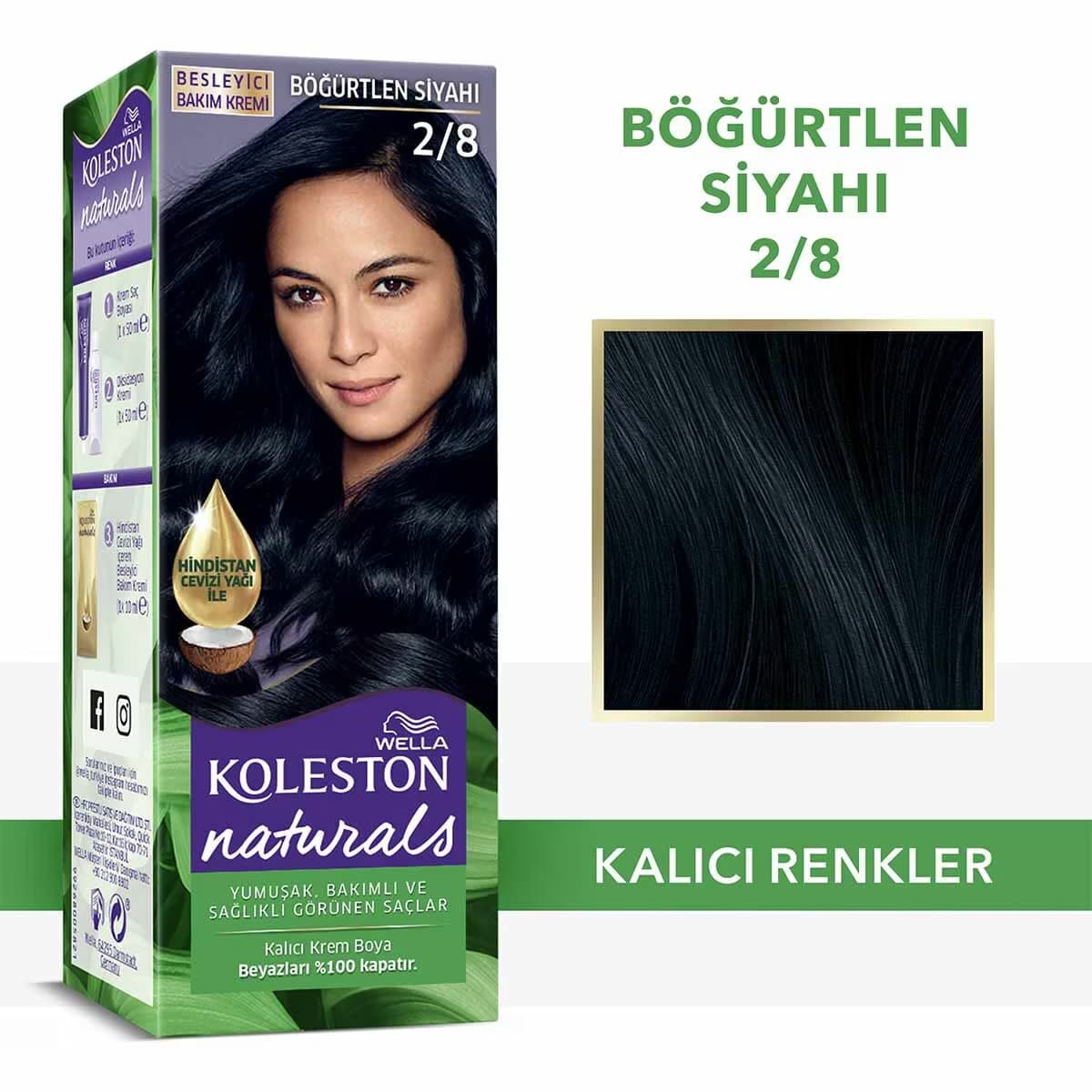 Wella Koleston Naturals Saç Boyası 2/8 Böğürtlen Siyahı
