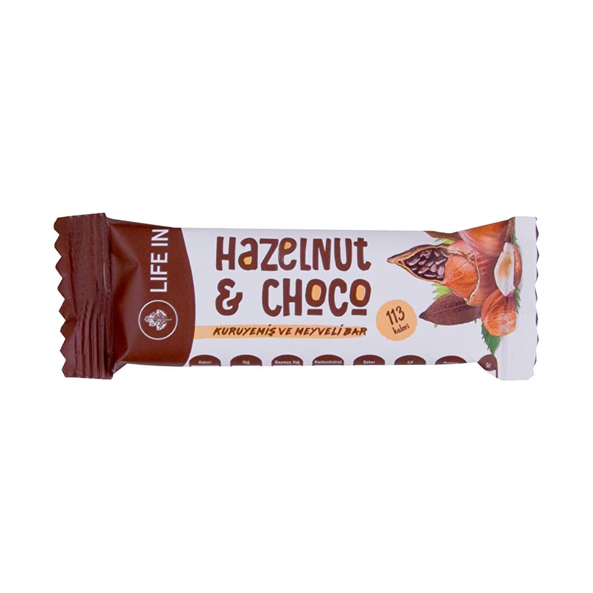 Life In Fındık Kakaolu Kuruyemiş ve Meyve Barı 28 gr - Gratis