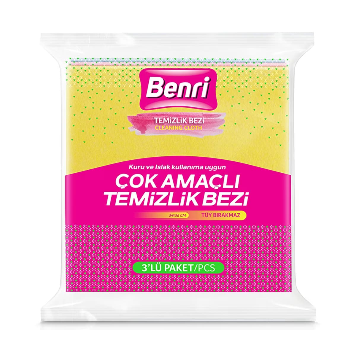 Benri Çok Amaçlı Temizlik Bezi 3'lü - Gratis