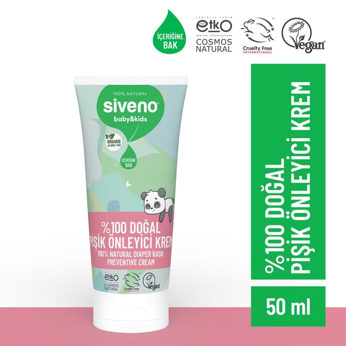 Siveno %100 Doğal Bebek Pişik Önleyici Jel Krem 50 ml