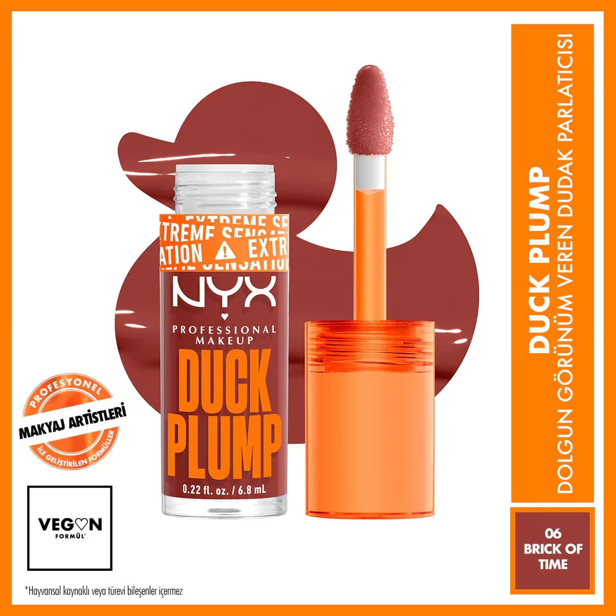 Nyx Professional Makeup Duck Plump Dolgun Görünüm Veren Dudak Parlatıcısı 06 Brick Of Time