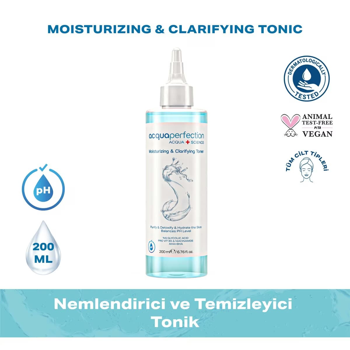 Acqua Perfection Nemlendirici ve Temizleyici Tonik 200 ml