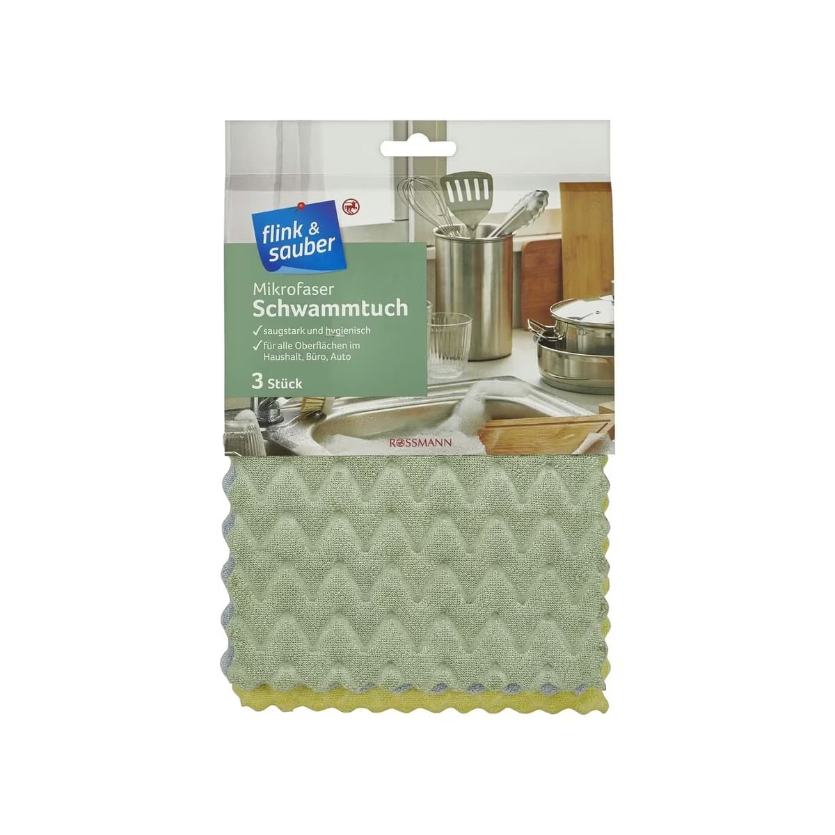 Flink & Sauber Mikrofiber Sünger Bez 17x22 cm 3lü