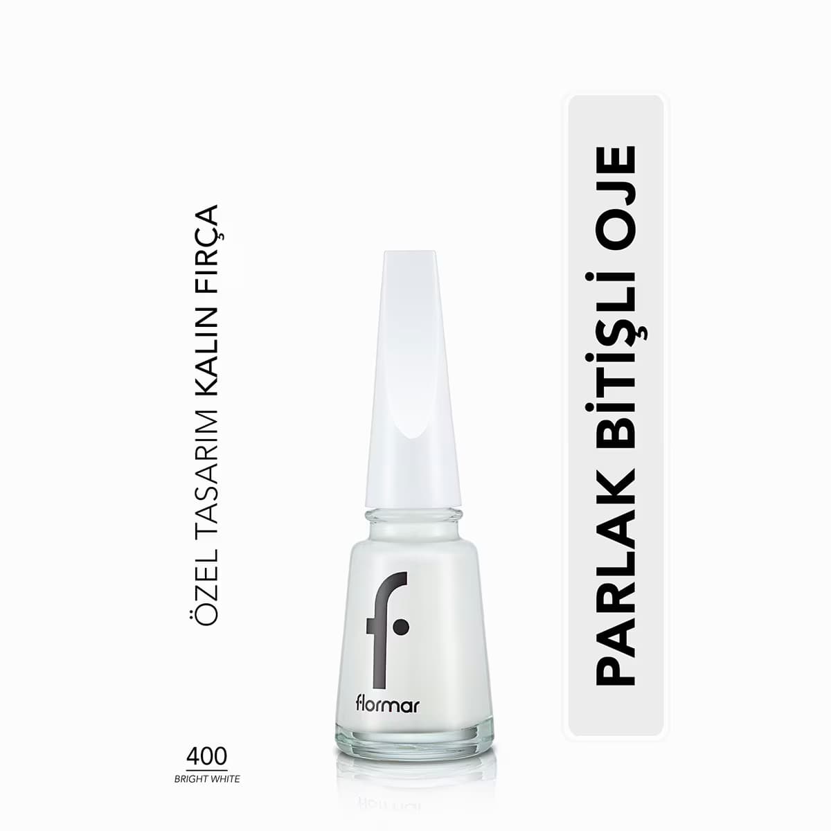 Flormar Nail Enamel Yoğun Pigmentli Parlak Oje No: 400 Bright White