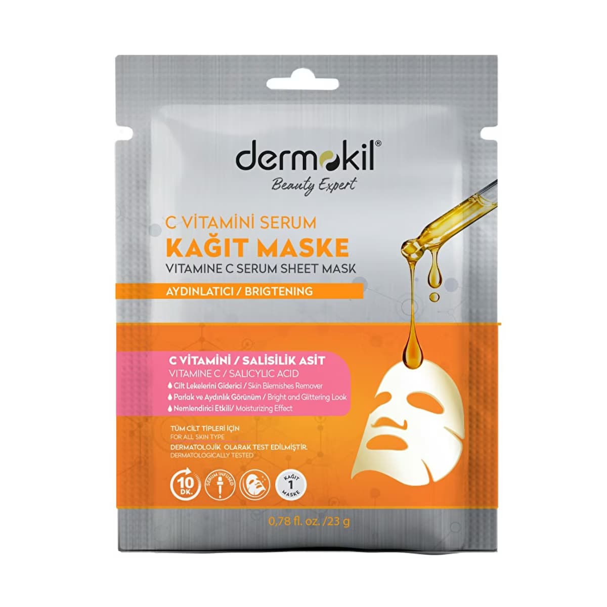 Dermokil C Vitamini Kağıt Serum Kağıt Maske - Gratis