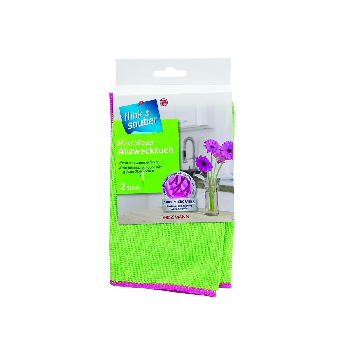 Flink & Sauber Mikrofiber Temizlik Bezi Genel Kullanım, 32x37 cm 2 adet