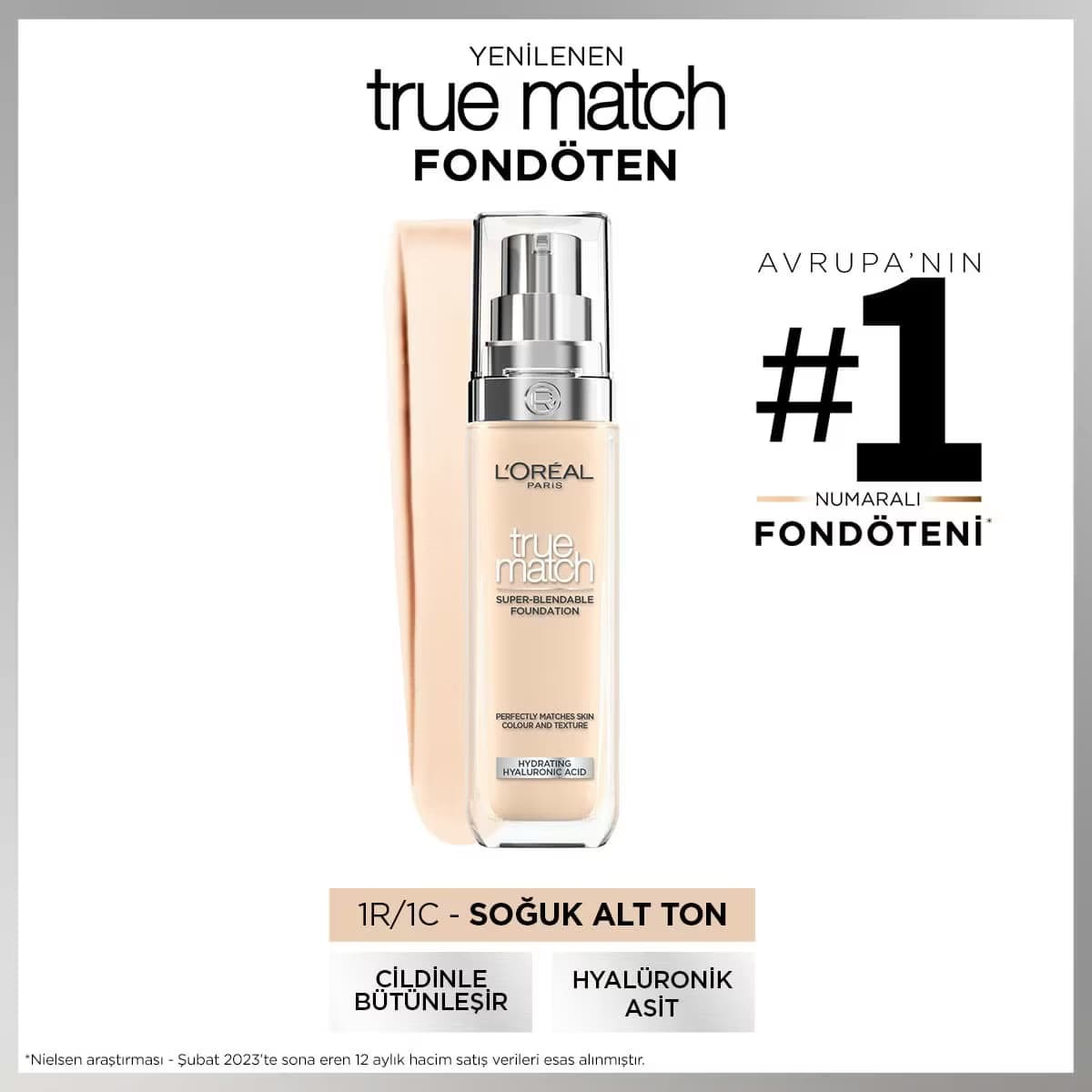 L'Oreal Paris True Match Fondöten 1R1C1K Ivory Rose