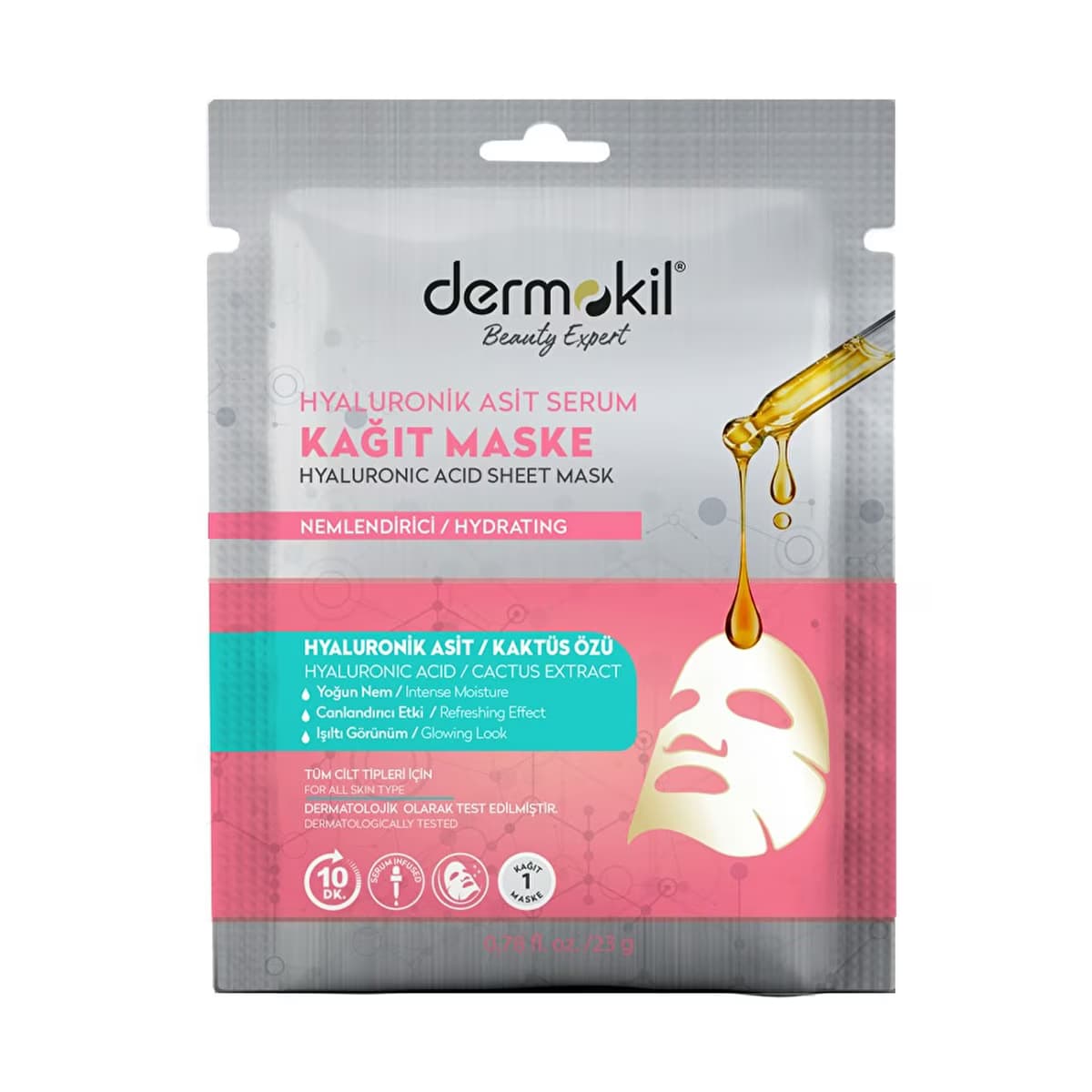 Dermokil Hyalüronik Asit Serum Kağıt Yüz Maskesi 23 gr - Gratis